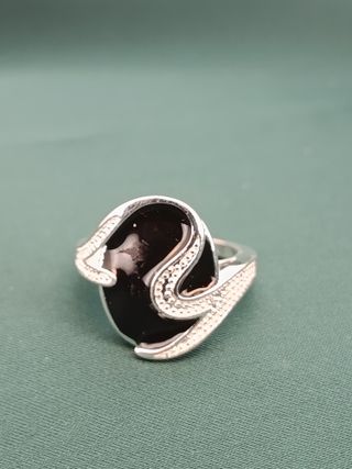 Anillo Plata Ley 925 Negro