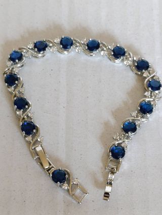 PULSERA LABRADA / DE DISEÑO / CON ZAFIROS Y CIRCON