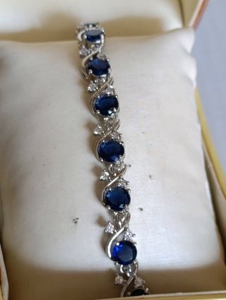 PULSERA LABRADA / DE DISEÑO / CON ZAFIROS Y CIRCON