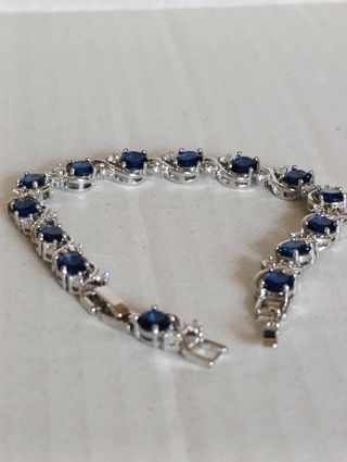 PULSERA LABRADA / DE DISEÑO / CON ZAFIROS Y CIRCON