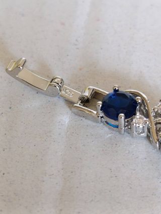 PULSERA LABRADA / DE DISEÑO / CON ZAFIROS Y CIRCON