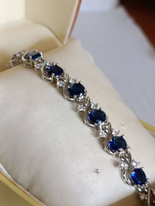 PULSERA LABRADA / DE DISEÑO / CON ZAFIROS Y CIRCON