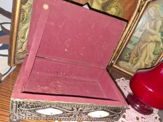 Joyero antiguo plata y hueso