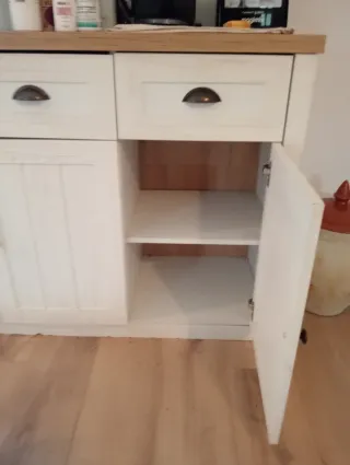 Alacena Rústica Blanca y Madera