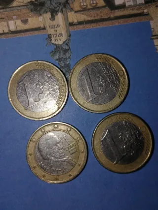 4 Monedas 1 Euro 2002 Mozart