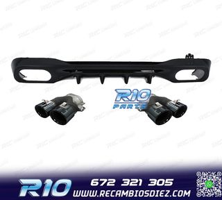 DIFUSOR MERCEDES W206 AMG 21- LOOK C43 + COLAS ESCAPE NEGRO