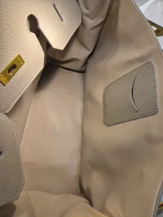 Bolso PIEL Gris Birkin grande