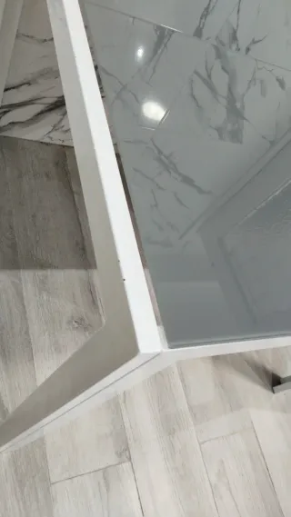 Mesa de cocina cristal y metal