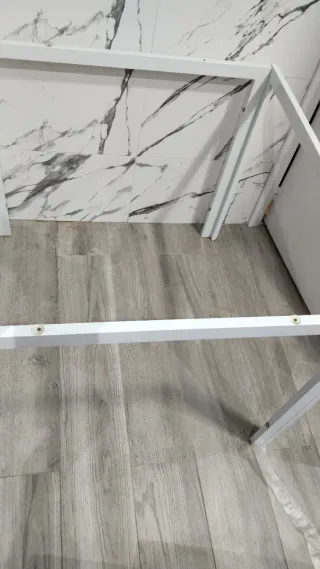 Mesa de cocina cristal y metal