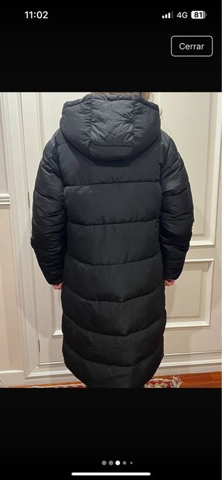 Anorak largo oversize mujer negro