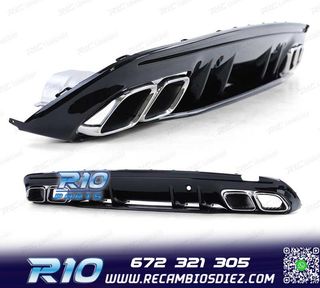 DIFUSOR MERCEDES CLASE C W205 SEDAN 18-21 NEGRO BRILLANTE +