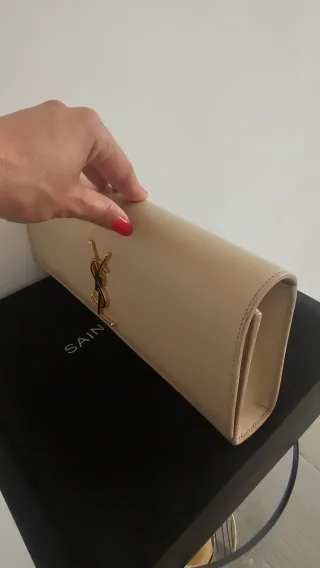 Borsa a mano Yves Saint Laurent beige dorato