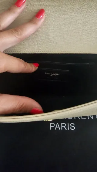 Borsa a mano Yves Saint Laurent beige dorato