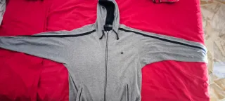 Felpa Champion grigia con zip e cappuccio