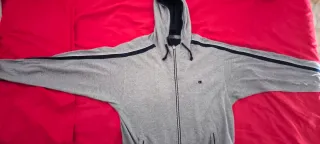 Felpa Champion grigia con zip e cappuccio