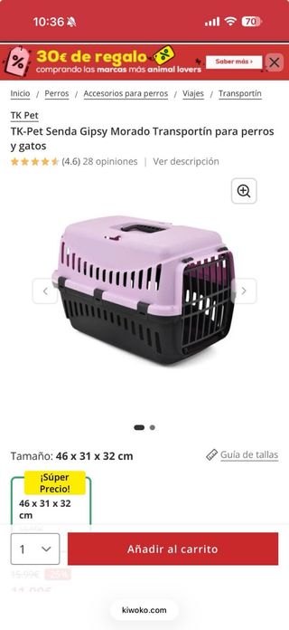 Transportín pequeño TK-Pet Senda Gipsy Morado