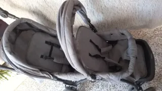 Carrito doble bebé gris Babyjoy