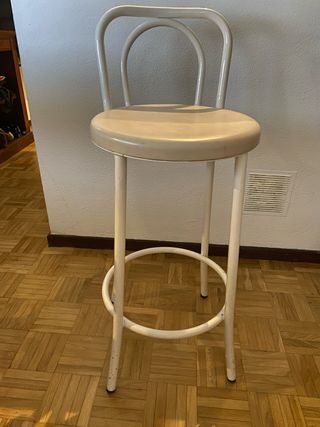 Taburete alto metal beige