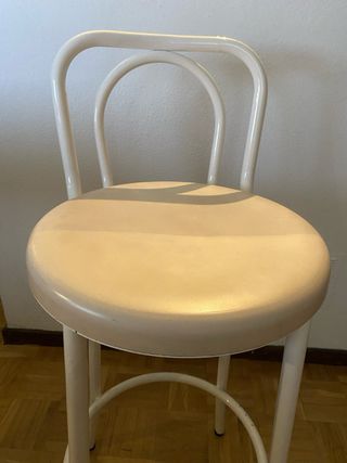 Taburete alto metal beige