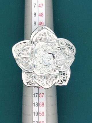 Anillo Plata Ley 925 Flor Calada Nuevo