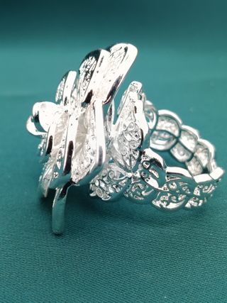 Anillo Plata Ley 925 Flor Calada Nuevo