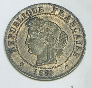 Francia 1 Centime 1886 A Bronce Centavo Liberte
