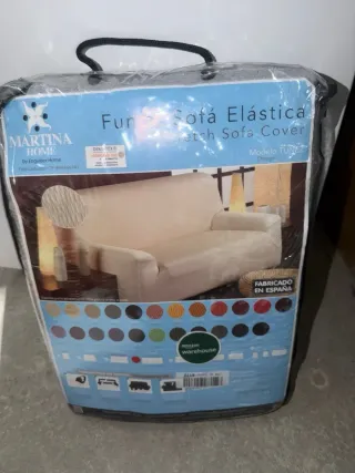 Funda Sofá Elástica 4 Plazas Gris Alma Nueva