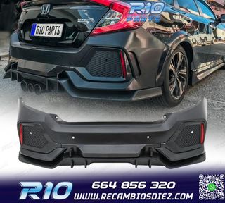PARAGOLPES TRASERO HONDA CIVIC 16- LOOK TYPE R
