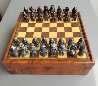 Set scacchi stile spagnolo vintage metallo pesante