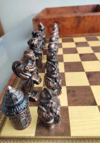 Set scacchi stile spagnolo vintage metallo pesante