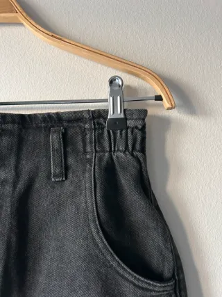 Falda vaquera negra Mango Talla M