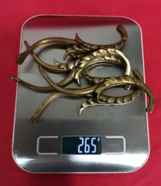 LOTE 5 ACCESORIOS PIEZAS BRONCE LAMPARA.