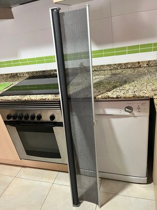 Estor enrollable gris y negro