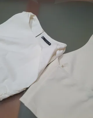 Crop top blanco roto