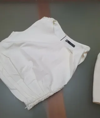 Crop top blanco roto