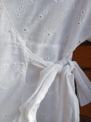 Blusa Zara Blanca Cruzada Talla XS y S