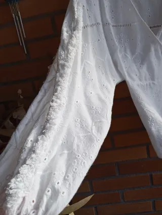 Blusa Zara Blanca Cruzada Talla XS y S