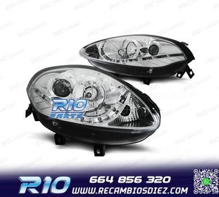 FAROS PARA FIAT BRAVO 2007- LUZ DIURNA FONDO CROMO