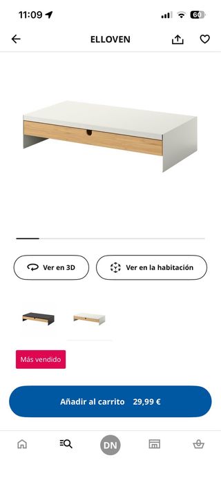 Cajonera ELLOVEN Ikea Bambú y Metal