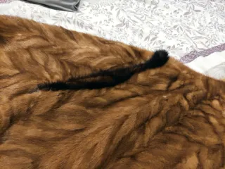 Abrigo de pelo auténtico marrón