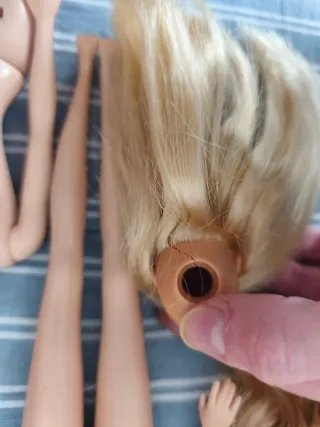 Lote Barbies Desmontadas y Vestidos