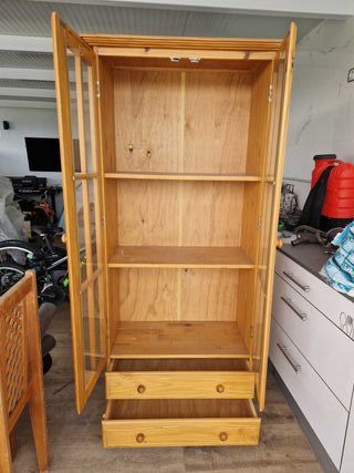 Alacena Rústica Madera y Cristal