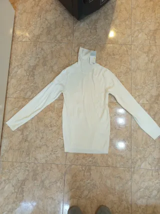 Jersey cuello alto blanco talla L