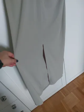 Vestido Zara largo drapeado verde