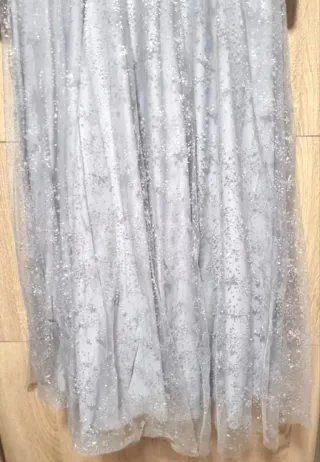 Vestido de fiesta plateado New Elegans