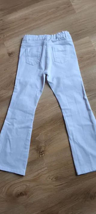 Pantalón campana niña blanco