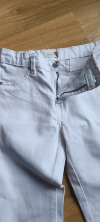 Pantalón campana niña blanco