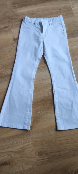 Pantalón campana niña blanco