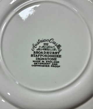 Vajilla Broadhurst Staffordshire 6 piezas