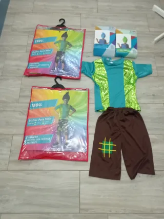 Disfraz Troll Niño Camiseta y Pantalón 2 pelucas